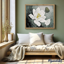 Laden Sie das Bild in den Galerie-Viewer, Malen nach Zahlen für Erwachsene | Weisse Lotusblume | Figured'Art