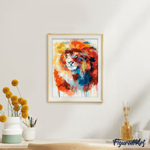 Laden Sie das Bild in den Galerie-Viewer, Malen nach Zahlen Erwachsene Bunter Löwe Figured'Art