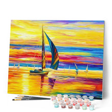 Laden Sie das Bild in den Galerie-Viewer, Malen nach Zahlen für Erwachsene | Meeresufer und Sonnenuntergang | Figured'Art