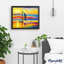 Laden Sie das Bild in den Galerie-Viewer, Malen nach Zahlen für Erwachsene | Meeresufer und Sonnenuntergang | Figured'Art