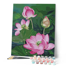 Laden Sie das Bild in den Galerie-Viewer, Malen nach Zahlen für Erwachsene | Schöne Lotusblume | Figured'Art