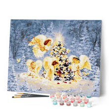 Laden Sie das Bild in den Galerie-Viewer, Malen nach Zahlen für Erwachsene | Weihnachtsbaum und kleine Engel | Figured'Art