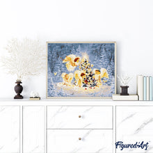 Laden Sie das Bild in den Galerie-Viewer, Malen nach Zahlen für Erwachsene | Weihnachtsbaum und kleine Engel | Figured'Art