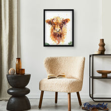 Laden Sie das Bild in den Galerie-Viewer, Malen nach Zahlen für Erwachsene | Braune Kuh mit langen Haaren | Figured'Art