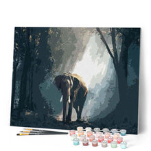 Laden Sie das Bild in den Galerie-Viewer, Malen nach Zahlen für Erwachsene | Elefant im dunklen Wald | Figured'Art