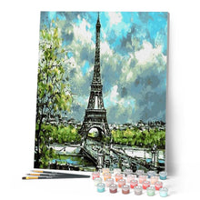 Laden Sie das Bild in den Galerie-Viewer, Malen nach Zahlen für Erwachsene | Eiffelturm und bewölkter Himmel | Figured'Art