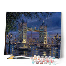 Laden Sie das Bild in den Galerie-Viewer, Malen nach Zahlen für Erwachsene | Tower Bridge in Londoner Nacht | Figured'Art
