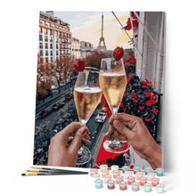 Laden Sie das Bild in den Galerie-Viewer, Malen nach Zahlen für Erwachsene | Prost der Verliebten in Paris | Figured'Art