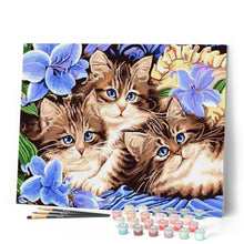 Laden Sie das Bild in den Galerie-Viewer, Malen nach Zahlen für Erwachsene | Die Katzenfamilie | Figured'Art