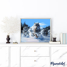 Laden Sie das Bild in den Galerie-Viewer, Malen nach Zahlen Erwachsene Wölfe im Schnee Figured'Art