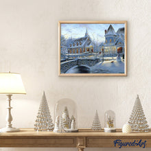 Laden Sie das Bild in den Galerie-Viewer, Malen nach Zahlen für Erwachsene | Kirche im Schnee | Figured'Art