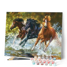 Laden Sie das Bild in den Galerie-Viewer, Malen nach Zahlen für Erwachsene | Pferde im Wasser | Figured'Art
