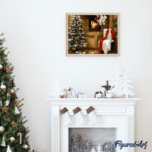 Laden Sie das Bild in den Galerie-Viewer, Malen nach Zahlen für Erwachsene | Weihnachtsbaum am Kamin | Figured'Art