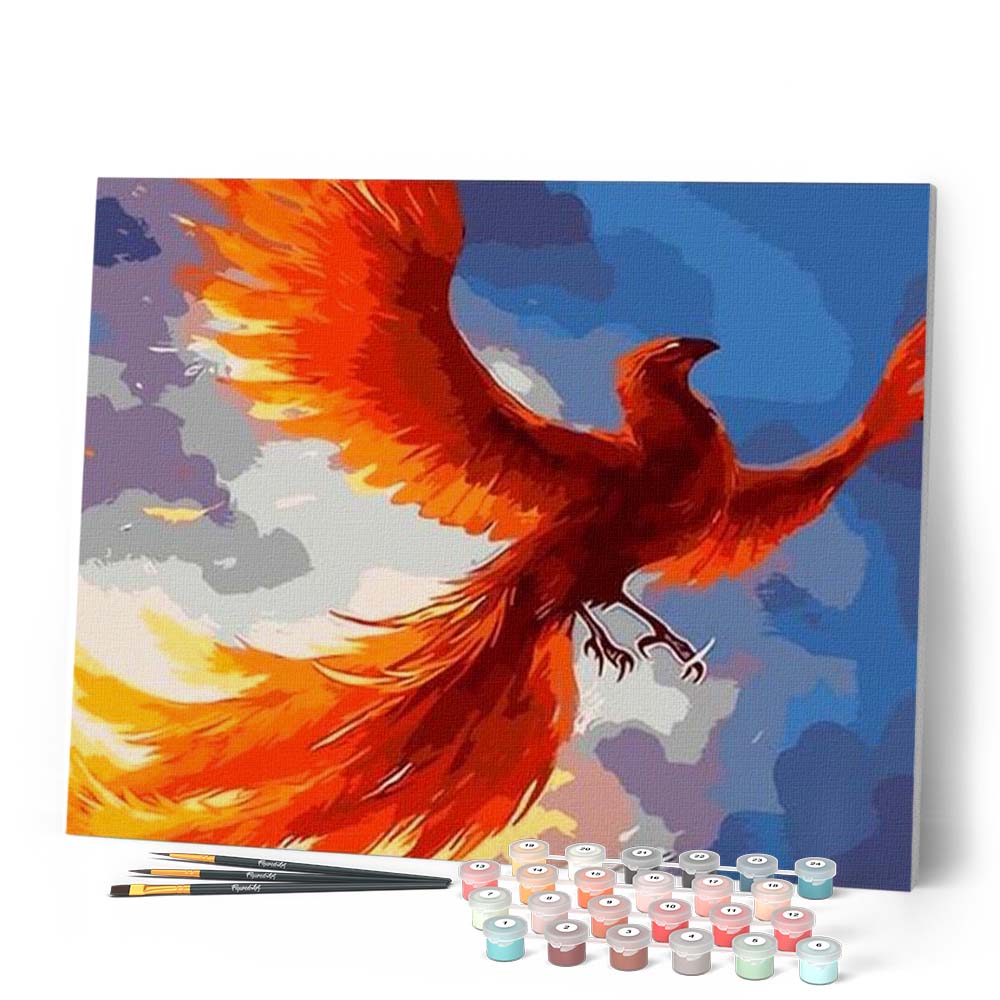 Dooqon Malen Nach Zahlen Erwachsene Phönix 30x40cm DIY Handgemalt Ölgemälde Kit für Anfänger und Erwachsene, inklusive Knitterfreie Leinwand, Pinsel und Acrylfarben-Haus Dekoration (Rahmenlos) H-74