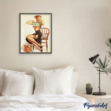 Laden Sie das Bild in den Galerie-Viewer, Vintage Pin-up mit Garnen