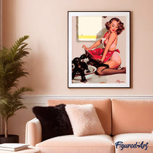 Laden Sie das Bild in den Galerie-Viewer, Pin-Up-Girl mit Hund | Figured'Art