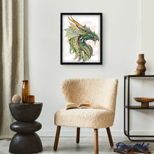 Laden Sie das Bild in den Galerie-Viewer, Malen nach Zahlen für Erwachsene | Drachen grüner Kopf | Figured'Art