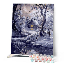 Laden Sie das Bild in den Galerie-Viewer, Haus am Fluss im Winter | Figured'Art