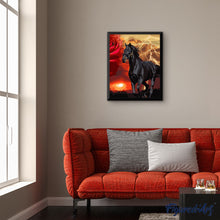 Laden Sie das Bild in den Galerie-Viewer, Schwarzes Pferd und Blitz