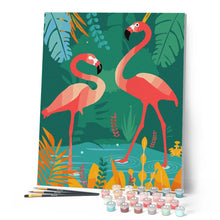 Laden Sie das Bild in den Galerie-Viewer, Flamingos im Wasser | Figured'Art