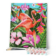 Laden Sie das Bild in den Galerie-Viewer, Flamingos und große Blätter | Figured'Art