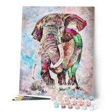 Laden Sie das Bild in den Galerie-Viewer, Malen nach Zahlen für Erwachsene | Farbiger Elefant | Figured'Art