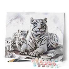 Laden Sie das Bild in den Galerie-Viewer, Malen nach Zahlen für Erwachsene | Zwei weiße Tiger | Figured'Art