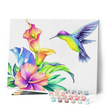Laden Sie das Bild in den Galerie-Viewer, Malen nach Zahlen für Erwachsene | Kolibri und Blumen | Figured'Art