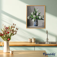 Laden Sie das Bild in den Galerie-Viewer, Malen nach Zahlen für Erwachsene | Weiße Tulpen | Figured'Art
