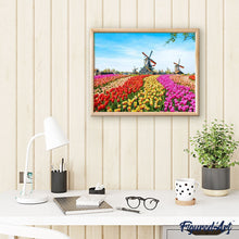 Laden Sie das Bild in den Galerie-Viewer, Malen nach Zahlen für Erwachsene | Tulpen und Windmühlen | Figured'Art