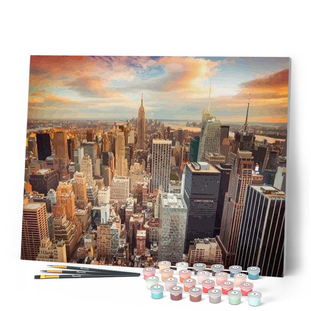 Malen nach Zahlen - Sonnenuntergang über Manhatten - New York Malen nach Zahlen - Sonnenuntergang über Manhatten - New York