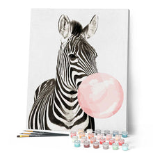 Laden Sie das Bild in den Galerie-Viewer, Malen nach Zahlen für Erwachsene | Zebra und Kaugummi | Figured'Art