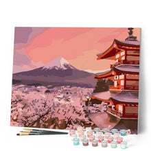 Laden Sie das Bild in den Galerie-Viewer, Malen nach Zahlen für Erwachsene | Mount Fuji und Kirschblüten im Frühjahr | Figured'Art
