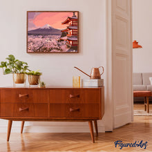 Laden Sie das Bild in den Galerie-Viewer, Malen nach Zahlen für Erwachsene | Mount Fuji und Kirschblüten im Frühjahr | Figured'Art