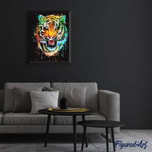 Laden Sie das Bild in den Galerie-Viewer, Malen nach Zahlen für Erwachsene | Farbiger Tigerkopf | Figured'Art