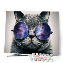 Laden Sie das Bild in den Galerie-Viewer, Malen nach Zahlen für Erwachsene | Katze und Sonnenbrillen | Figured'Art