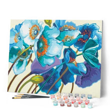 Laden Sie das Bild in den Galerie-Viewer, Malen nach Zahlen für Erwachsene | Schöne blaue Blumen | Figured'Art