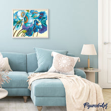 Laden Sie das Bild in den Galerie-Viewer, Malen nach Zahlen für Erwachsene | Schöne blaue Blumen | Figured'Art