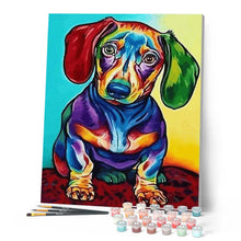 Laden Sie das Bild in den Galerie-Viewer, Malen nach Zahlen für Erwachsene | Kleiner bunter Hund | Figured'Art