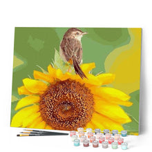 Laden Sie das Bild in den Galerie-Viewer, Malen nach Zahlen für Erwachsene | Sonnenblume und Vogel | Figured'Art