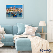 Laden Sie das Bild in den Galerie-Viewer, Malen nach Zahlen für Erwachsene | Hafen in Malta | Figured'Art
