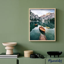 Laden Sie das Bild in den Galerie-Viewer, Malen nach Zahlen für Erwachsene | Boot und Gebirgssee | Figured'Art