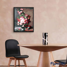 Laden Sie das Bild in den Galerie-Viewer, Malen nach Zahlen für Erwachsene | Blumenstrauß auf dem Nachttisch | Figured'Art