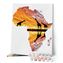 Laden Sie das Bild in den Galerie-Viewer, Malen nach Zahlen für Erwachsene | Afrika und Giraffen | Figured'Art