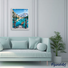 Laden Sie das Bild in den Galerie-Viewer, Malen nach Zahlen für Erwachsene | Boot auf einem Bergsee | Figured'Art
