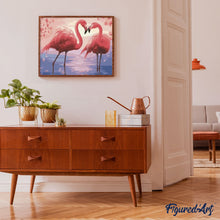 Laden Sie das Bild in den Galerie-Viewer, Malen nach Zahlen für Erwachsene | Romantik mit Flamingos | Figured'Art