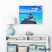 Laden Sie das Bild in den Galerie-Viewer, Malen nach Zahlen für Erwachsene | Dock auf ruhigem Meer | Figured'Art