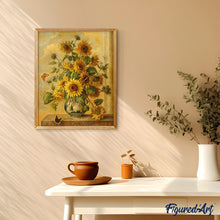 Laden Sie das Bild in den Galerie-Viewer, Malen nach Zahlen für Erwachsene | Sonnenblumenblüten auf der Kommode | Figured'Art