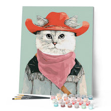 Laden Sie das Bild in den Galerie-Viewer, Malen nach Zahlen für Erwachsene | Bekleidete Katze | Figured'Art
