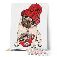 Laden Sie das Bild in den Galerie-Viewer, Malen nach Zahlen für Erwachsene | Hund und Tasse | Figured'Art